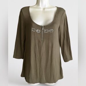 Bebe Signature Crystal Logo Top